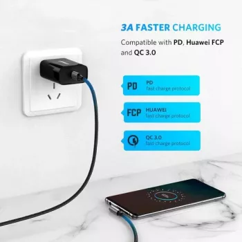 Ugreen 50123 USB-kaabel USB 2.0 1 m USB C must, hõbedane