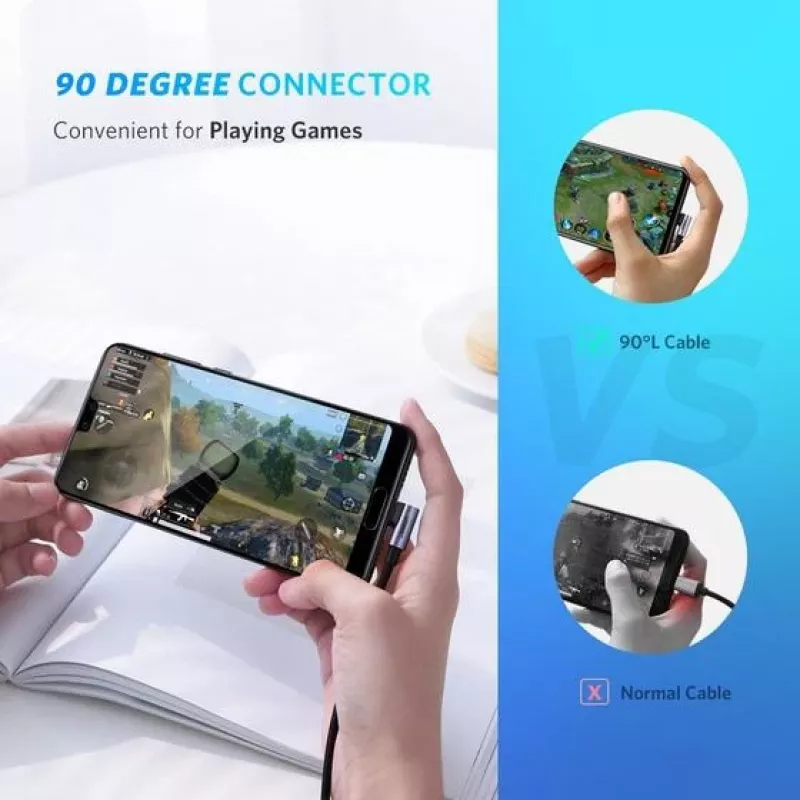 Ugreen 50123 USB-kaabel USB 2.0 1 m USB C must, hõbedane