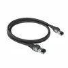 ACT Must 3 meetrit S/FTP CAT6A IDC 4PPoE / PoE++ 100W LSZH katkestusvaba paigakaabel RJ45 pistikutega