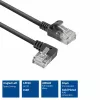 ACT Must 2 m U/UTP CAT6A LSZH õhuke patch-kaabel, RJ45 pistikud, 90° nurga all vasakule – otse