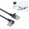 ACT Must 2 m U/UTP CAT6A LSZH õhuke patch-kaabel, RJ45 pistikud, 90° nurga all vasakule – otse