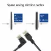 ACT Must 2 m U/UTP CAT6A LSZH õhuke patch-kaabel, RJ45 pistikud, 90° nurga all vasakule – otse