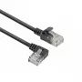 ACT Must 5 m U/UTP CAT6A LSZH õhuke patch-kaabel RJ45 pistikutega, 90° vasakule nurga all sirgeks