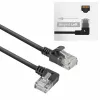 ACT must 3 m U/UTP CAT6A LSZH õhuke patch-kaabel, RJ45 pistikud 90° vasakule nurga all ja sirge