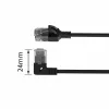 ACT must 3 m U/UTP CAT6A LSZH õhuke patch-kaabel, RJ45 pistikud 90° vasakule nurga all ja sirge