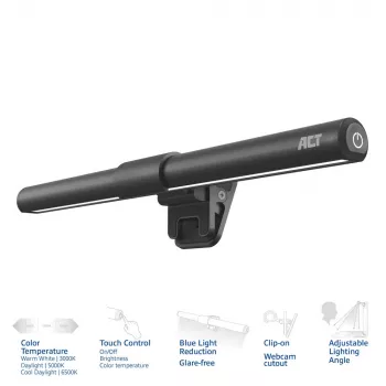 Klammerdatav sülearvuti LED-valgusriba ACT AC8050, hämardatav, USB-toitel