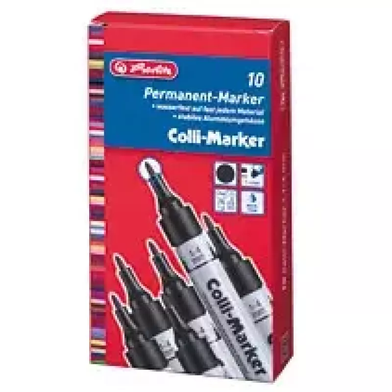 Püsimarker Herlitz 08860603 Must 10 tk