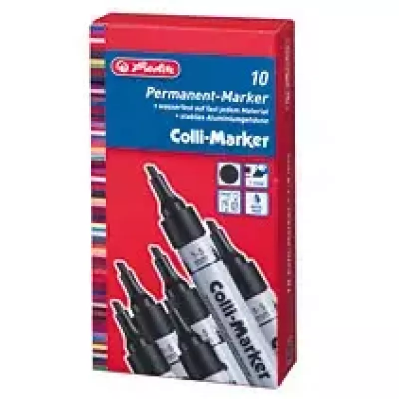 Püsiv marker Herlitz 10845360 Must 10 tk