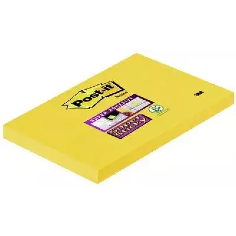 Post-It märkmepaber ristkülikukujuline kollane 90 lehte isekleepuv 3M
