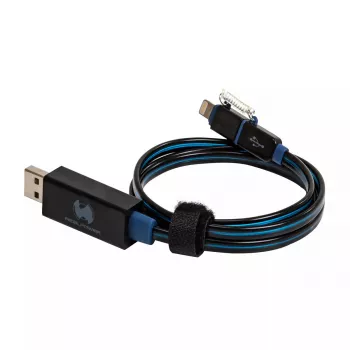 USB A/Lightning kaabel RealPower 0.75m Must/Blue