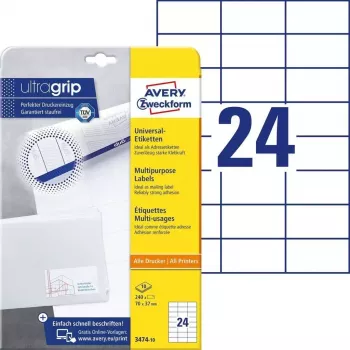Isekleepuv silt Ristkülik AVERY 3474-10