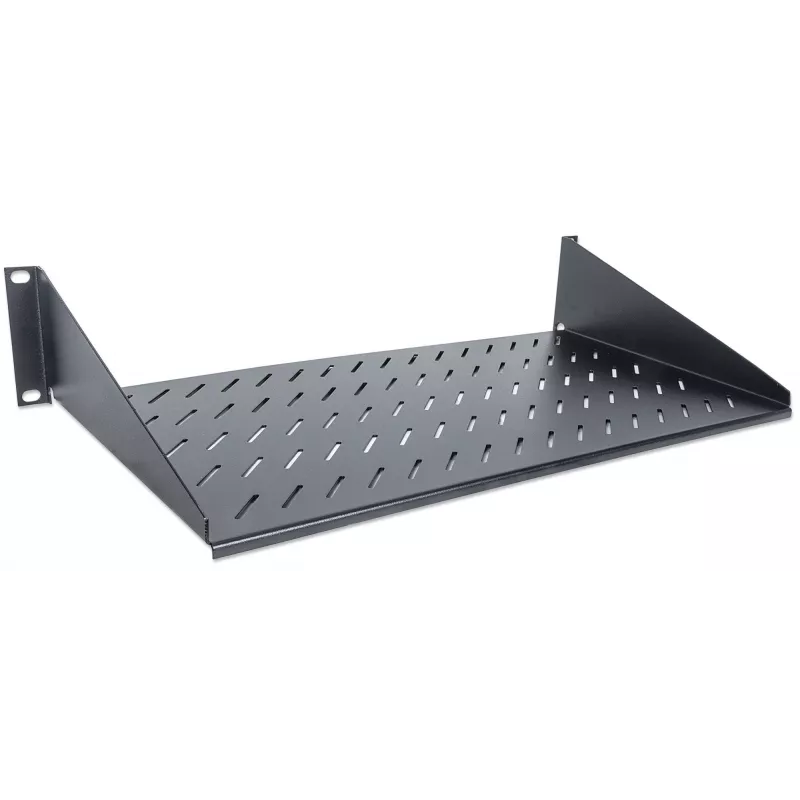 Intellinet 19 tolli konsoolriiul, 2U, 2-punktiline esikinnitus, 250mm sügavus, max 25kg, must, kolmeaastane garantii