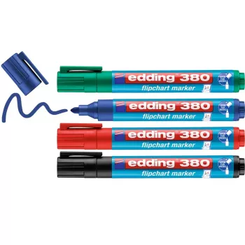 Marker Edding 380 ümmargune ots Must Sinine Roheline Punane