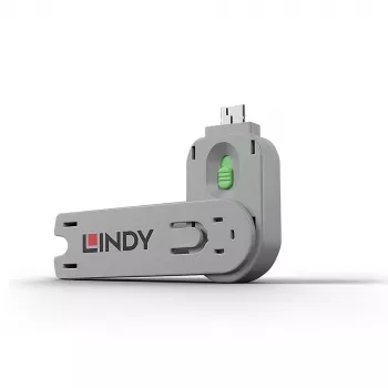 Lindy USB Type A pordiblokeerija võti, roheline, pordiblokeerija võti, USB Type-A, roheline, akrüülnitriilbutadieenstüreen (ABS), 1 tk, polükott