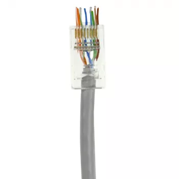 ACT RJ45 (8P/8C) CAT6 easyconnect varjestamata modulaarpistik ümmarguse kaabli jaoks, mõeldud nii täis- kui keerutatud soontega