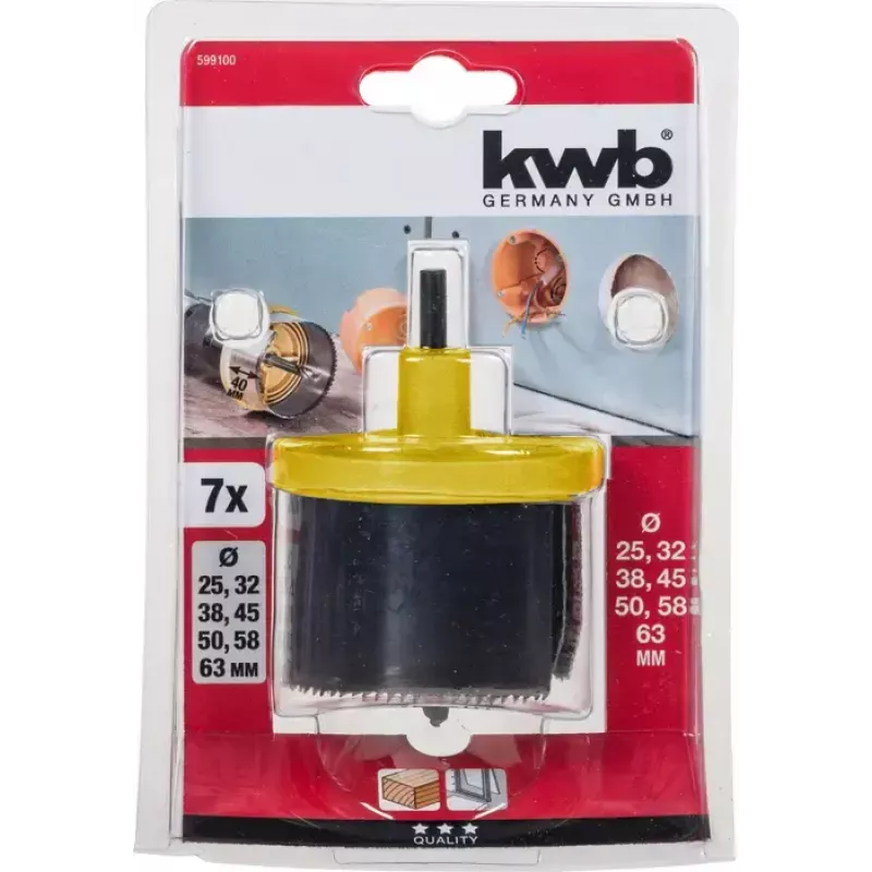 Aukusae komplekt KWB 599100 7 tk 6,3 cm puidule ja plastikule