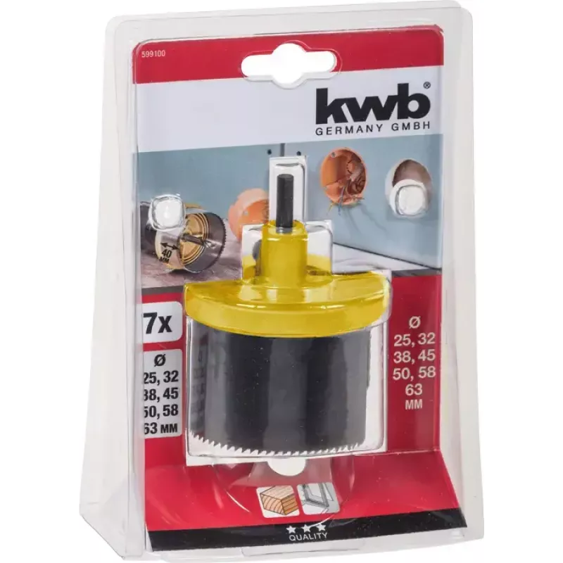 Aukusae komplekt KWB 599100 7 tk 6,3 cm puidule ja plastikule
