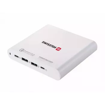 Reisilaadija SWISSTEN SW-TCH-87W-PD30-QC30-W — 87 W, PD 3.0, QC 3.0, nutitelefonidele ja sülearvutitele