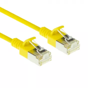 ACT kollane 2 meetrit LSZH U/FTP CAT6A andmekeskuse õhuke ühenduskaabel takistuseta RJ45-pistikuga