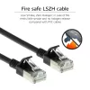 ACT Must 5 meetrit LSZH U/FTP CAT6A andmekeskuse slimline patch-kaabel snagless RJ45-pistikutega