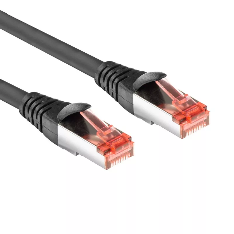 ACT must 2-meetrine CAT6A U/FTP PVC ülipaindlik sassivaba patch-kaabel turvalise haagiga RJ45-pistikutega