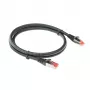 ACT must 15-meetrine CAT6A U/FTP PVC suure paindlikkusega sassisidumisvaba patch-kaabel koos RJ45-pistikutega