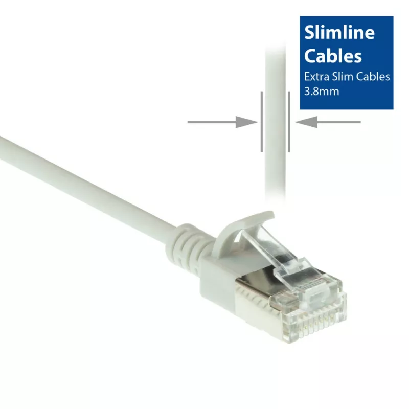 ACT hall 7 m LSZH U/FTP CAT6A andmekeskuse õhuke paigalduskaabel RJ45-pistikutega, takistuseta