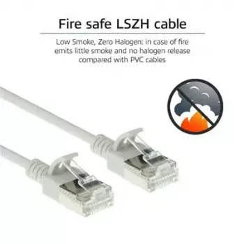 ACT hall 10 m LSZH U/FTP CAT6A andmekeskuse slimline ühenduskaabel snagless RJ45-pistikutega