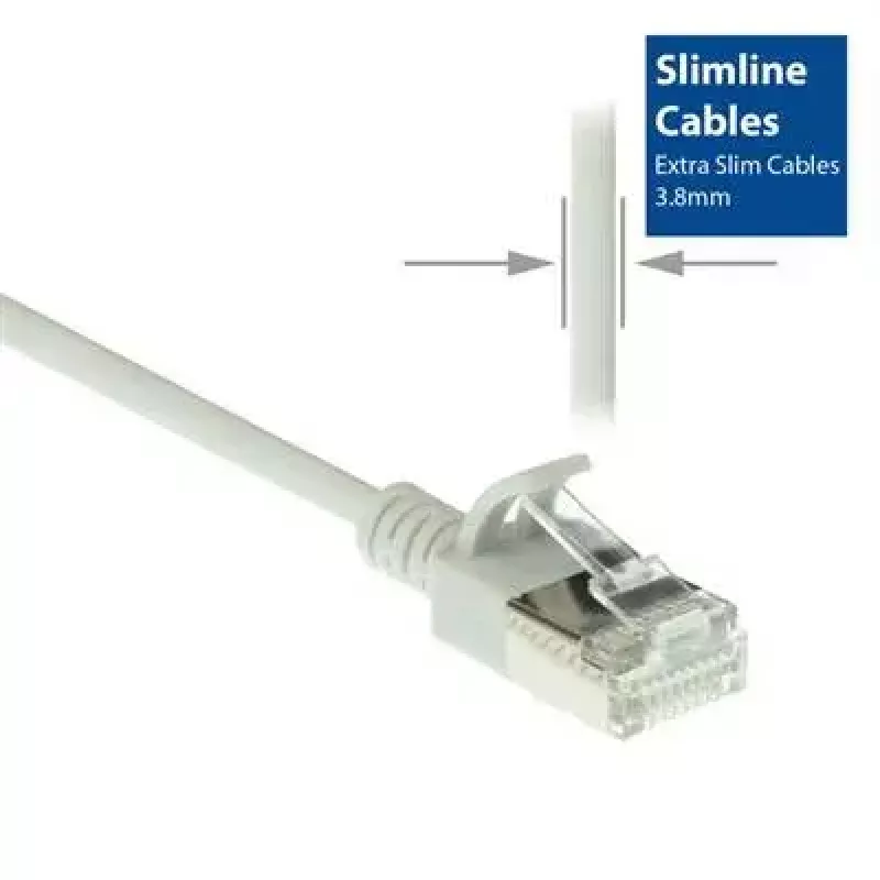 ACT hall 10 m LSZH U/FTP CAT6A andmekeskuse slimline ühenduskaabel snagless RJ45-pistikutega