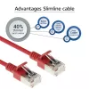 ACT punane 10 meetrit LSZH U/FTP CAT6A andmekeskuse slimline patch-kaabel, snagless, RJ45 konnektoritega