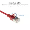 ACT punane 10 meetrit LSZH U/FTP CAT6A andmekeskuse slimline patch-kaabel, snagless, RJ45 konnektoritega