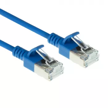 ACT sinine 7 meetri pikkune LSZH U/FTP CAT6A andmekeskuse õhuke ühenduskaabel tõmblukuta RJ45 pistikutega