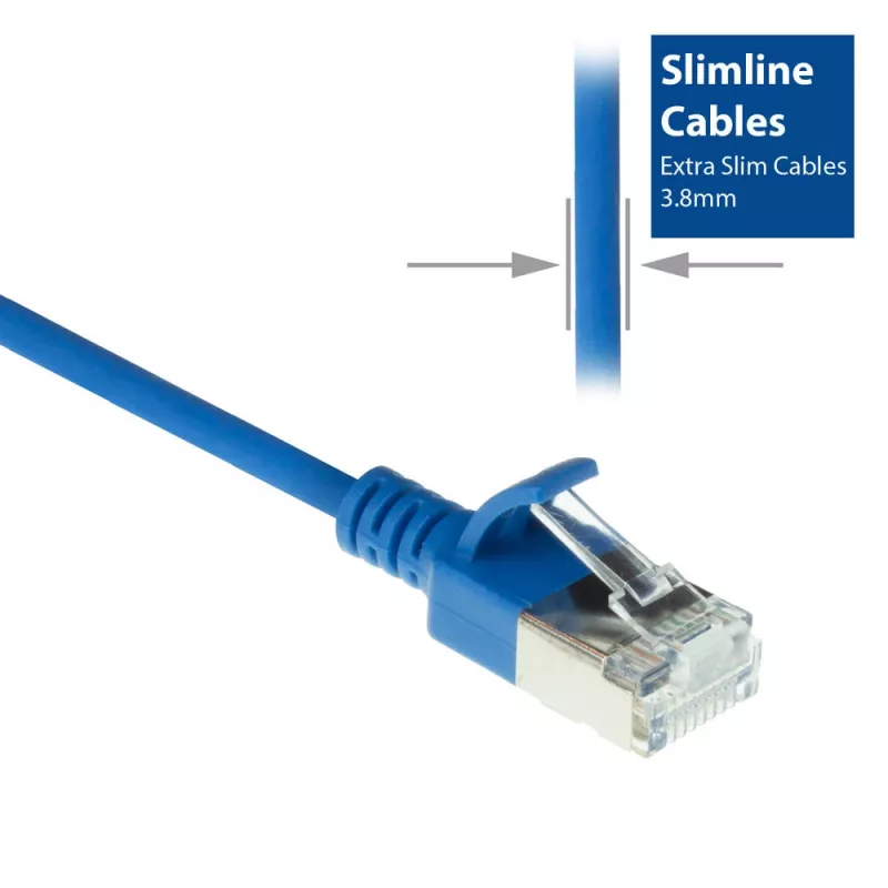 ACT sinine 10 meetrit LSZH U/FTP CAT6A andmekeskuse õhuke ühenduskaabel takistuseta RJ45-pistikute