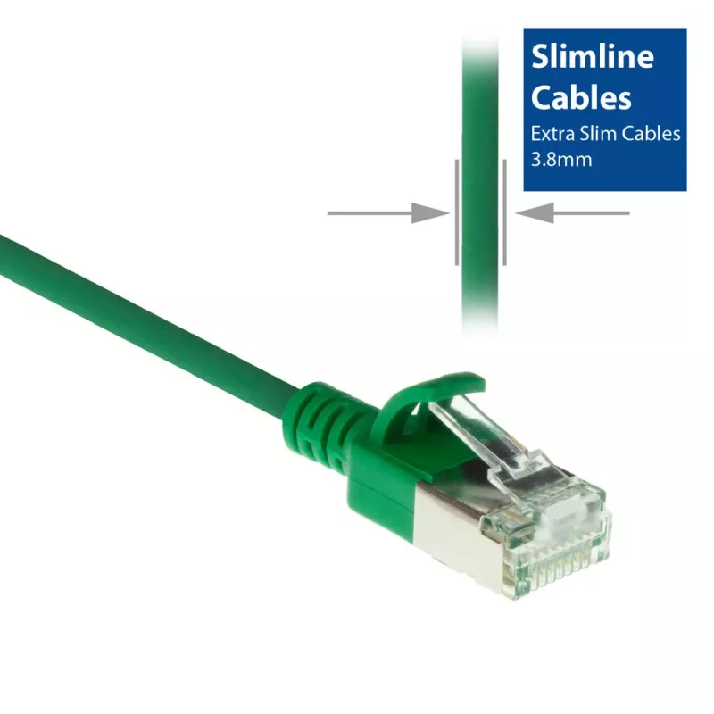 ACT roheline 7 m LSZH U/FTP CAT6A andmekeskuse õhuke ühenduskaabel takistuseta RJ45-pistikutega