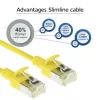 ACT kollane 7 m LSZH U/FTP CAT6A andmekeskuse õhuke ühenduskaabel RJ45-pistikutega