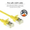 ACT kollane 7 m LSZH U/FTP CAT6A andmekeskuse õhuke ühenduskaabel RJ45-pistikutega