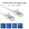 ACT Valge 2 meetrit LSZH U/FTP CAT6A andmekeskuse õhuke patch-kaabel RJ45 tõmbetõkkega pistikutega