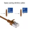 ACT pruun 0,25 m LSZH U/FTP CAT6A andmekeskuse õhuke patch-kaabel takistusvabade RJ45-pistikutega