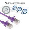 ACT lilla 2 m LSZH U/FTP CAT6A andmekeskuse õhuke ühenduskaabel RJ45 pistikutega