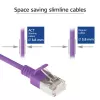 ACT lilla 0,15 m LSZH U/FTP CAT6A andmekeskuse õhuke patch-kaabel rihmakindlate RJ45 pistikutega