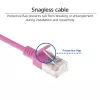 ACT roosa 1 meeter LSZH U/FTP CAT6A andmekeskuse õhuke patch-kaabel RJ45 pistikutega
