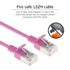 ACT roosa 1 meeter LSZH U/FTP CAT6A andmekeskuse õhuke patch-kaabel RJ45 pistikutega