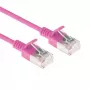 ACT roosa 2 meetrit LSZH U/FTP CAT6A andmekeskuste õhuke ühenduskaabel RJ45 pistikutega