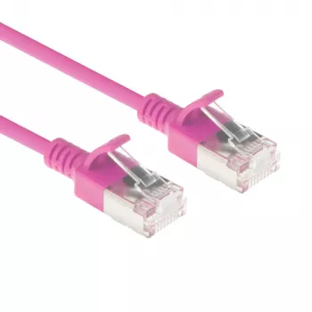 ACT Roosa 10m LSZH U/FTP CAT6A andmekeskuse õhuke paigakaabel, haakuvaba, RJ45-pistikutega
