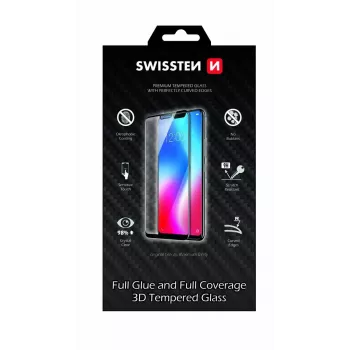 Karastatud klaasist ekraanikaitse SWISSTEN 3D Full Glue Samsung Galaxy S20 Ultra jaoks — täielik katvus, must