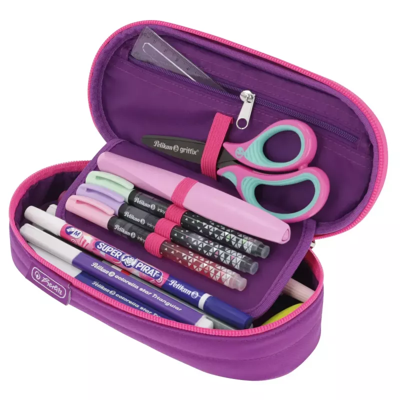 Pliiatsikott Herlitz Dip Dye Soft polüester roosa lilla 215x95x60mm