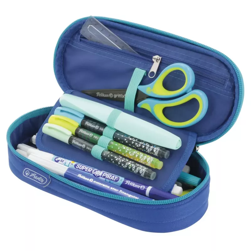 Herlitz Dip Dye Soft pehme pliiatsikarp polüestrist sinine türkiissinine 215x95x60mm