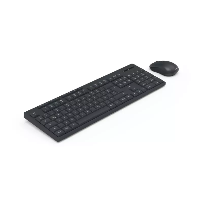 Hama WKM-200 klaviatuur, hiir kaasas, kodu/kontor, RF-juhtmevaba, QWERTZ, saksa, must