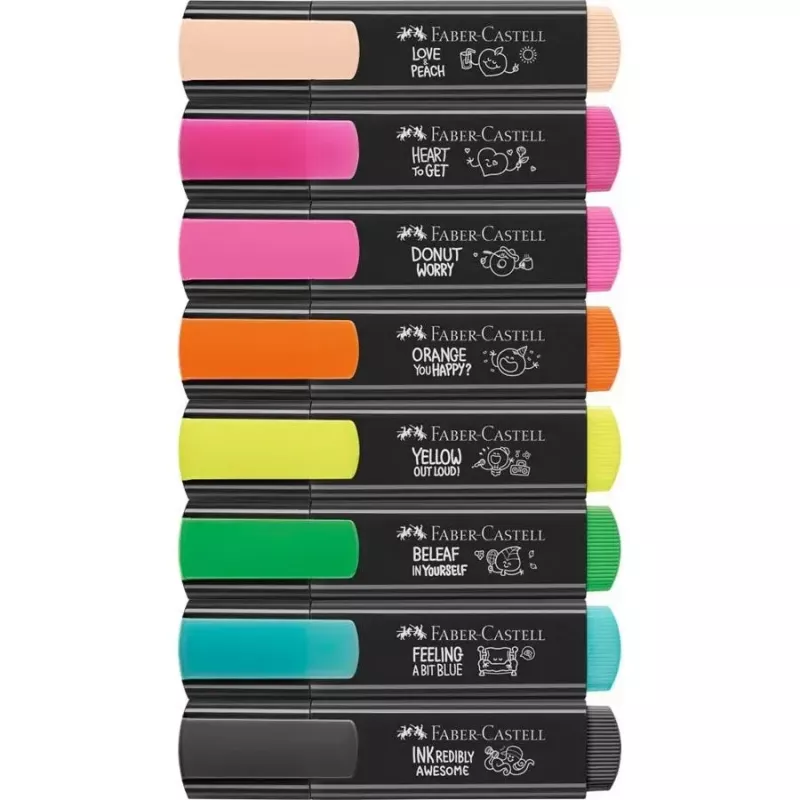 Marker Faber-Castell Textliner Graffiti 8 tk Meislitera ots Beež Must Sinine Roheline Heleroosa Oranž Roosa Kollane
