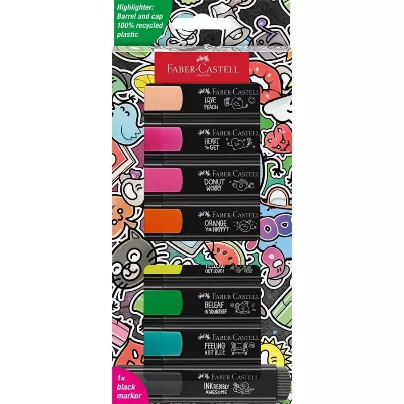 Marker Faber-Castell Textliner Graffiti 8 tk Meislitera ots Beež Must Sinine Roheline Heleroosa Oranž Roosa Kollane